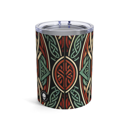 "Majestic Celtic Vision: A Mesmerizing Artwork Inspired by the Cliffs of Moher" - The Alien Tumbler 10oz Celtic Art