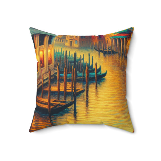 "Venetian Dreaming" - The Alien Spun Polyester Square Pillow Venetian School Style