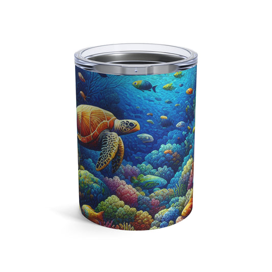 "Paraíso marino: vida salvaje en los arrecifes de coral de colores" - Vaso Alien de 10 oz