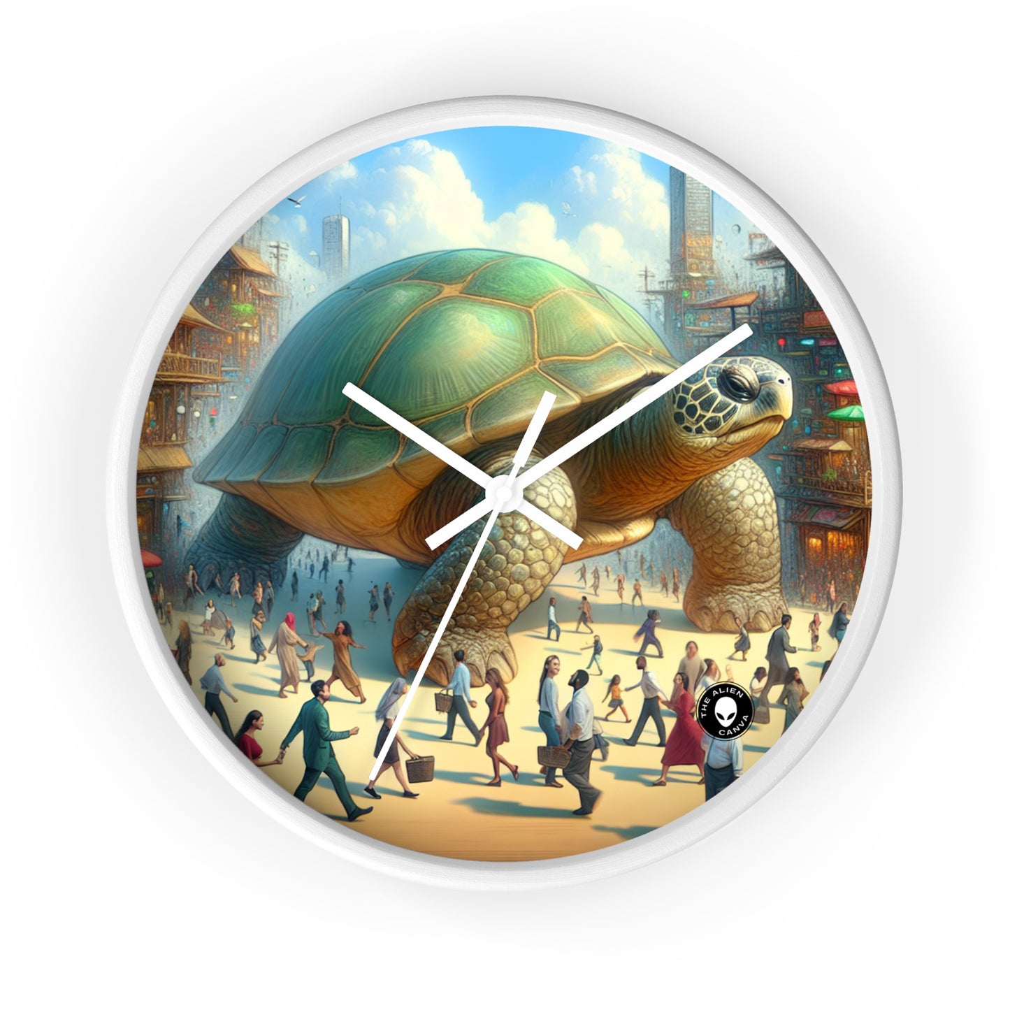 "Marvelous Turtle in the City" - The Alien Wall Clock