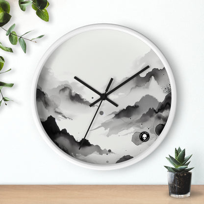 "Whispers of the Moonlit Grove" - The Alien Wall Clock Ink Wash Painting