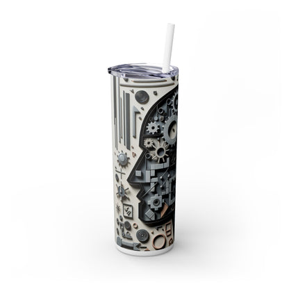 "Temporal Layers: Life's Journey Through Abstract Imagery" - The Alien Maars® Skinny Tumbler with Straw 20oz Conceptual Art