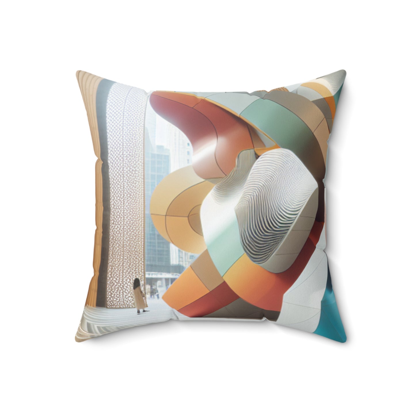 "Reflecting Identity: A Distorted Perspective"- The Alien Spun Polyester Square Pillow Installation Art