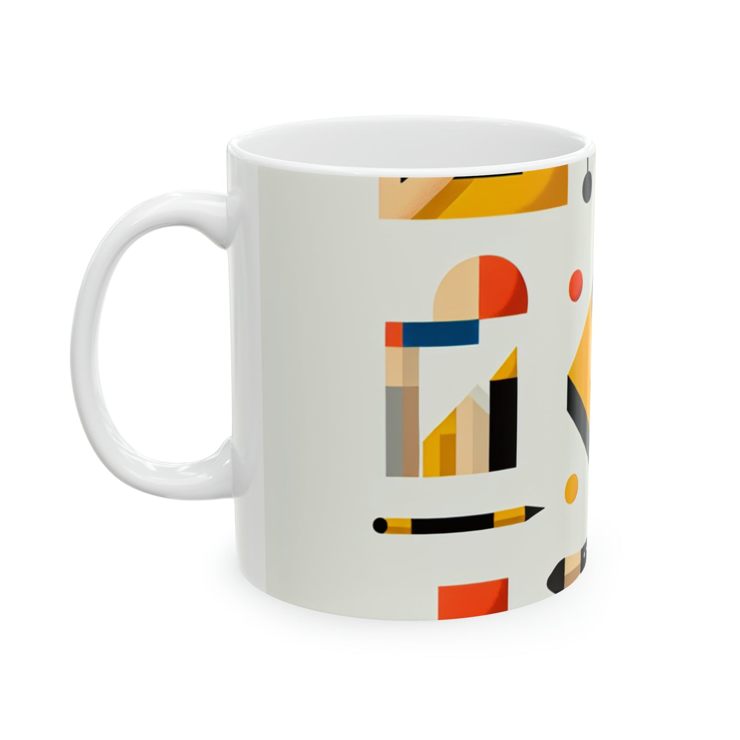 "Tranquil Geometry: Minimalist Landscape Art" - The Alien Ceramic Mug 11oz Minimalist Art