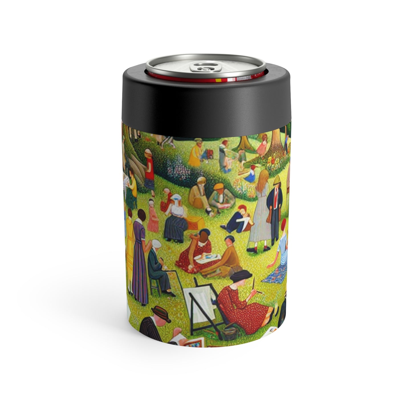 "Whimsical Village Delights" - The Alien Can Holder Naïve Art