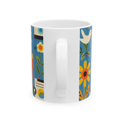 "Aventures innocentes : Explorateur fantaisiste de la jungle" - Tasse en céramique Alien 11oz Art Naïf