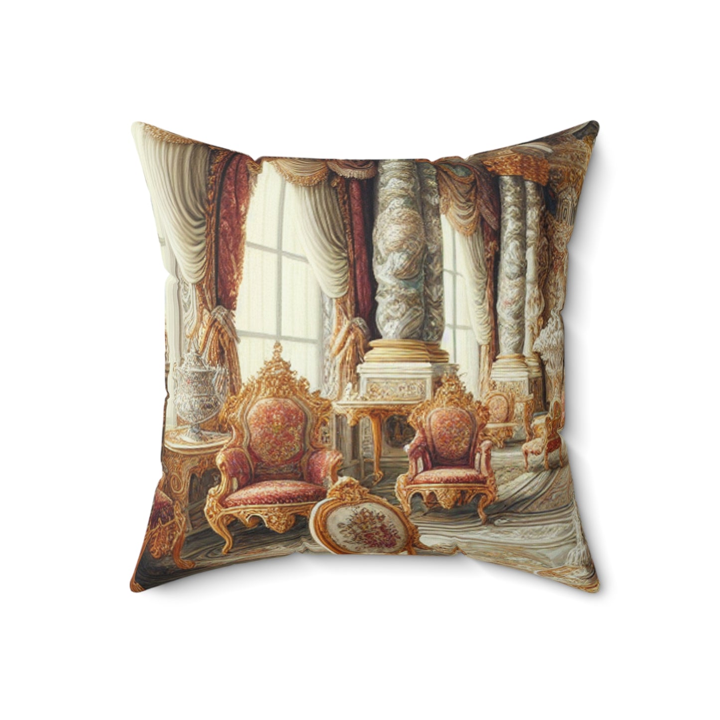 "Enchanted Court Symphony" - L'oreiller carré en polyester filé Alien style baroque