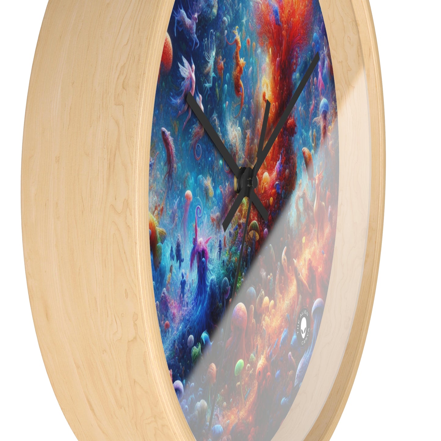 "Glowing Coral Dance Party" - The Alien Wall Clock