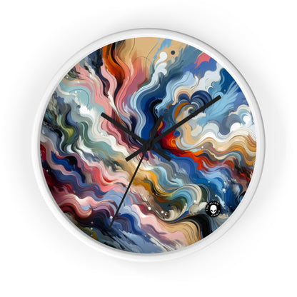 "Serenidad del amanecer: una pintura abstracta inspirada en la renovación" - La abstracción lírica del reloj de pared alienígena