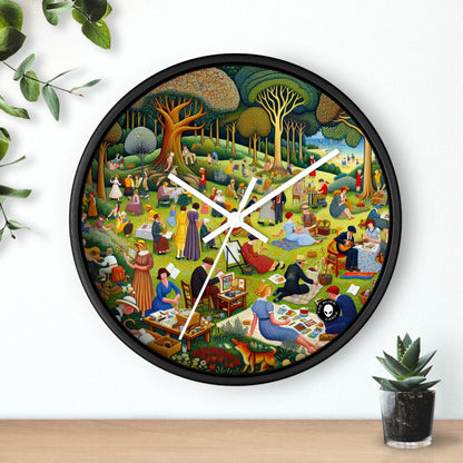 "Delicias caprichosas del pueblo" - El reloj de pared alienígena Arte ingenuo