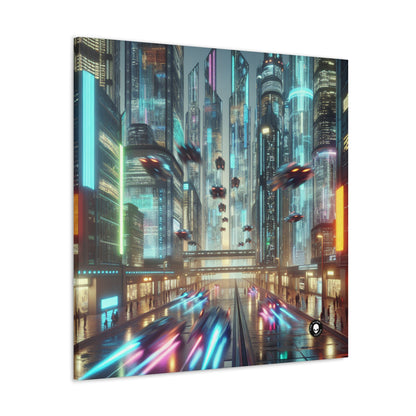 Neon Rain: A Futuristic Cityscape - The Alien Canva