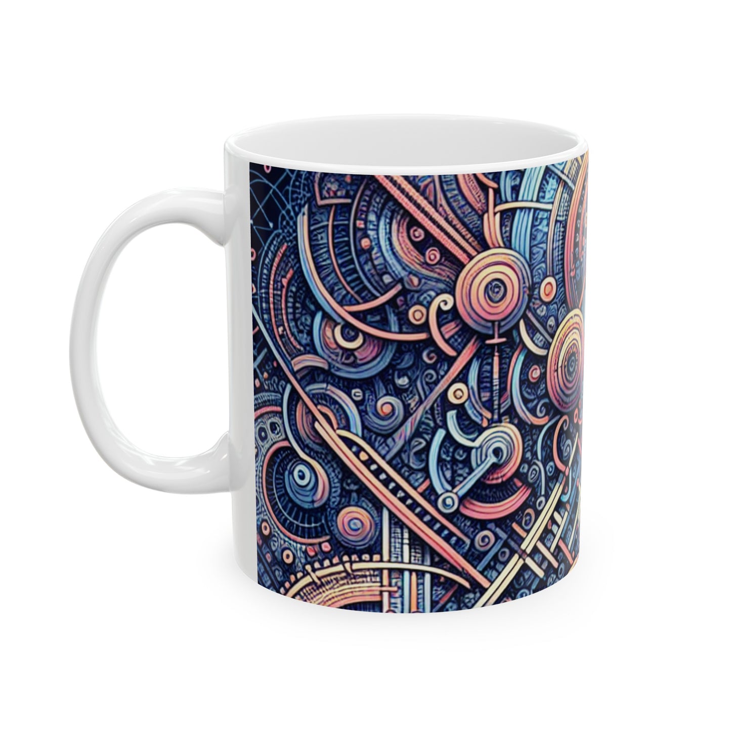 "Chaos & Order: A Dynamic Dance of Colors and Patterns" - The Alien Ceramic Mug 11oz Algorithmic Art