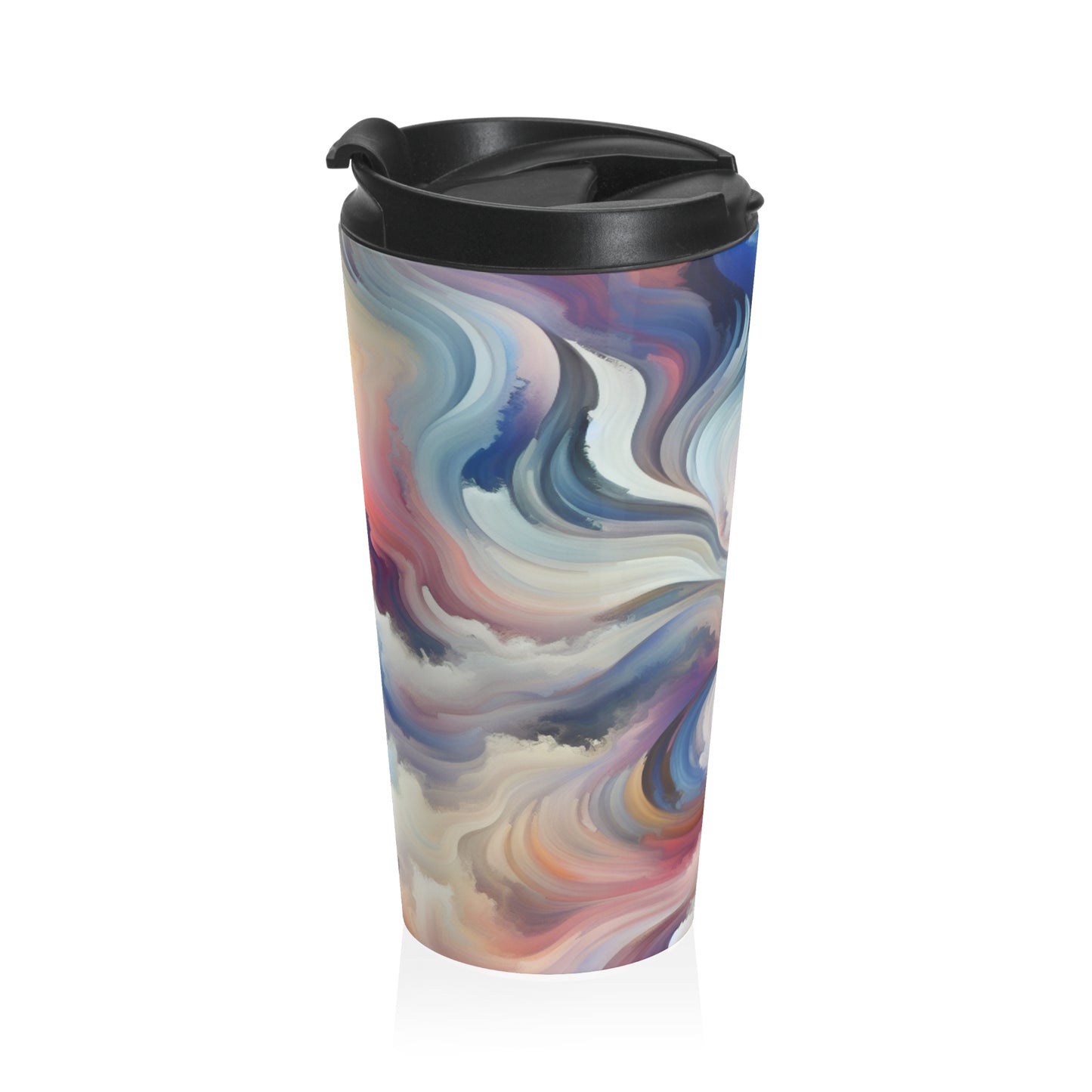 "Harmonie dans la nature : une abstraction lyrique" - La tasse de voyage Alien en acier inoxydable Abstraction lyrique