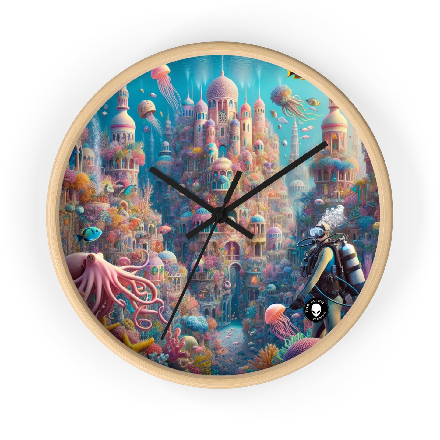 « Trésor des profondeurs : une ville sous-marine fantastique » – L'horloge murale extraterrestre