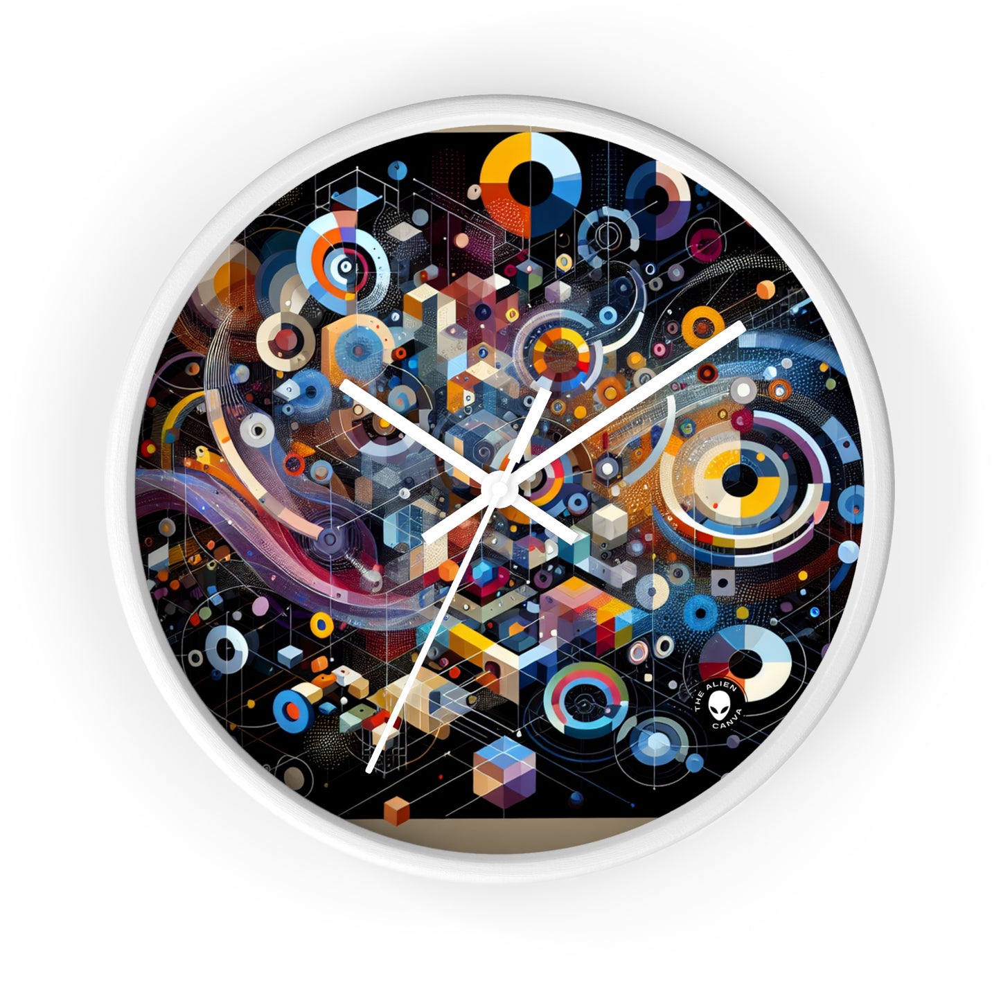 "A Geometric Moment In Time" - The Alien Wall Clock Digital Art