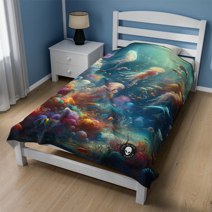 "Enchanted Aquatic Wonderland" - The Alien Velveteen Plush Blanket