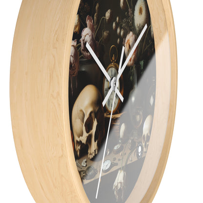 "Digital Decay: A Contemporary Vanitas Examining Consumerism in the 21st Century" - The Alien Wall Clock Vanitas Painting