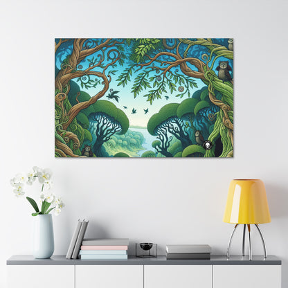 "Enchanted Woodland: Where Trees Dance and Creatures Roam" - The Alien Canva