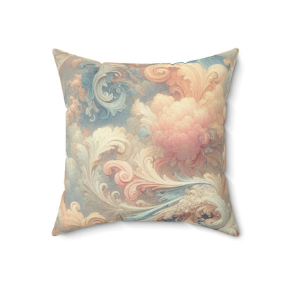 "Rococo Reverie: A Luxurious Ballroom Scene"- The Alien Spun Polyester Square Pillow Rococo