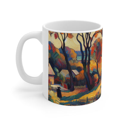 "Le kaléidoscope de la nature : une exploration fauviste vive du règne animal" - La tasse en céramique extraterrestre 11oz Fauvisme