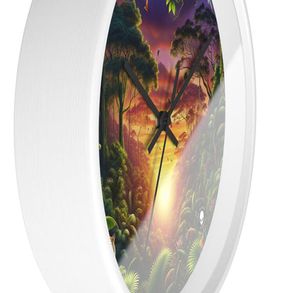 "Dusk in the Jungle: A Wild Encounter" - The Alien Wall Clock