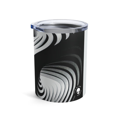 "Convolutional Cube: An Optical Illusion of Unceasing Movement" - The Alien Tumbler 10oz Op Art