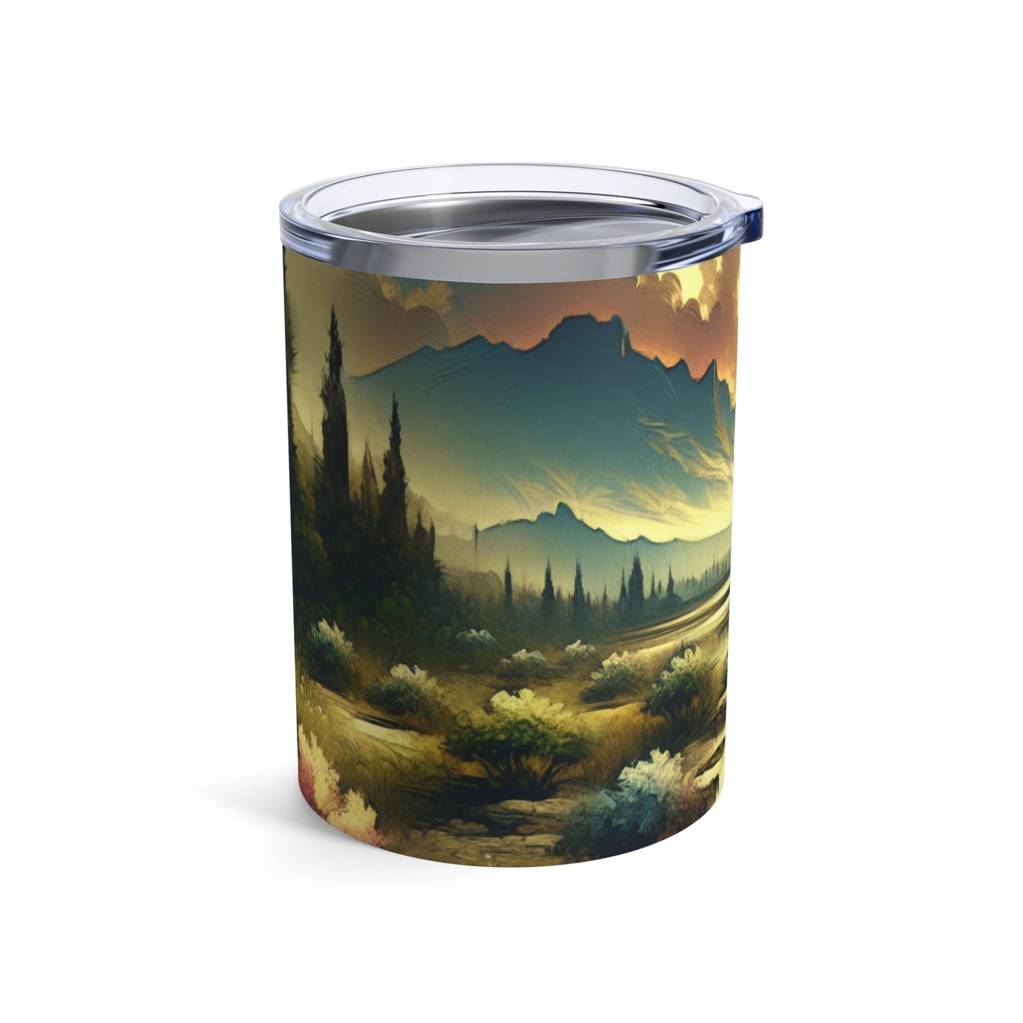 "Nature's Canvas: A Seasonal Land Art Installation" - The Alien Tumbler 10oz Land Art