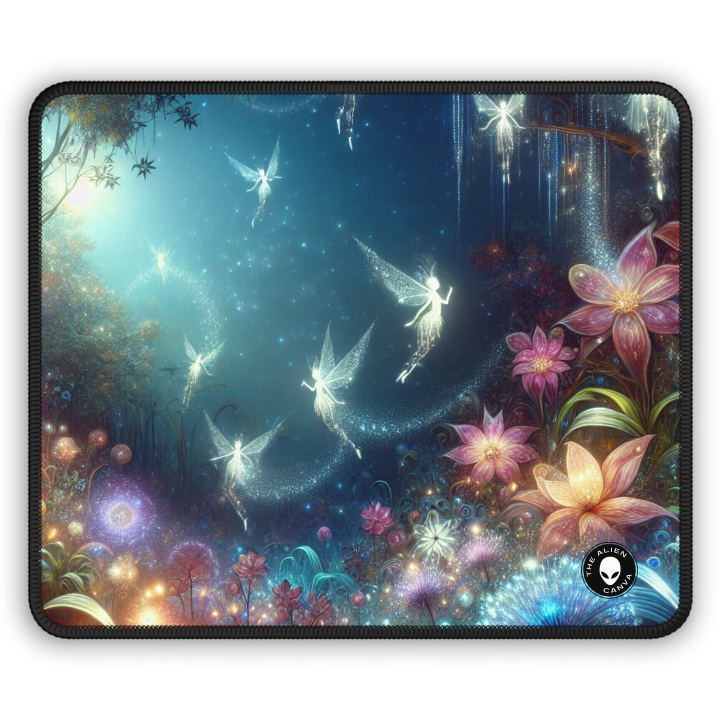 "Forêt fleurie au clair de lune enchantée" - Le tapis de souris de jeu Alien