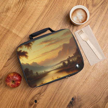 "Misty Morning: Serene Tonalism on a Tranquil Lake"- The Alien Lunch Bag Tonalism