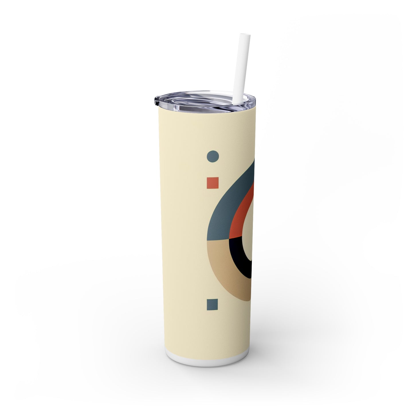 "Monochrome Shapes" - The Alien Maars® Skinny Tumbler with Straw 20oz Minimalism