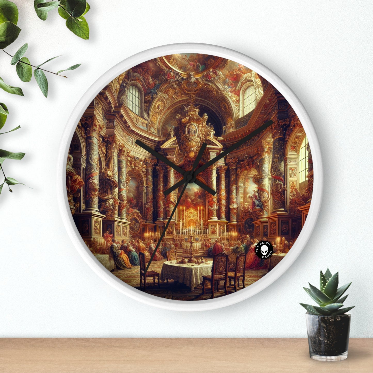 "Masquerade Majesty: A Regal Baroque Ballroom" - The Alien Wall Clock Baroque