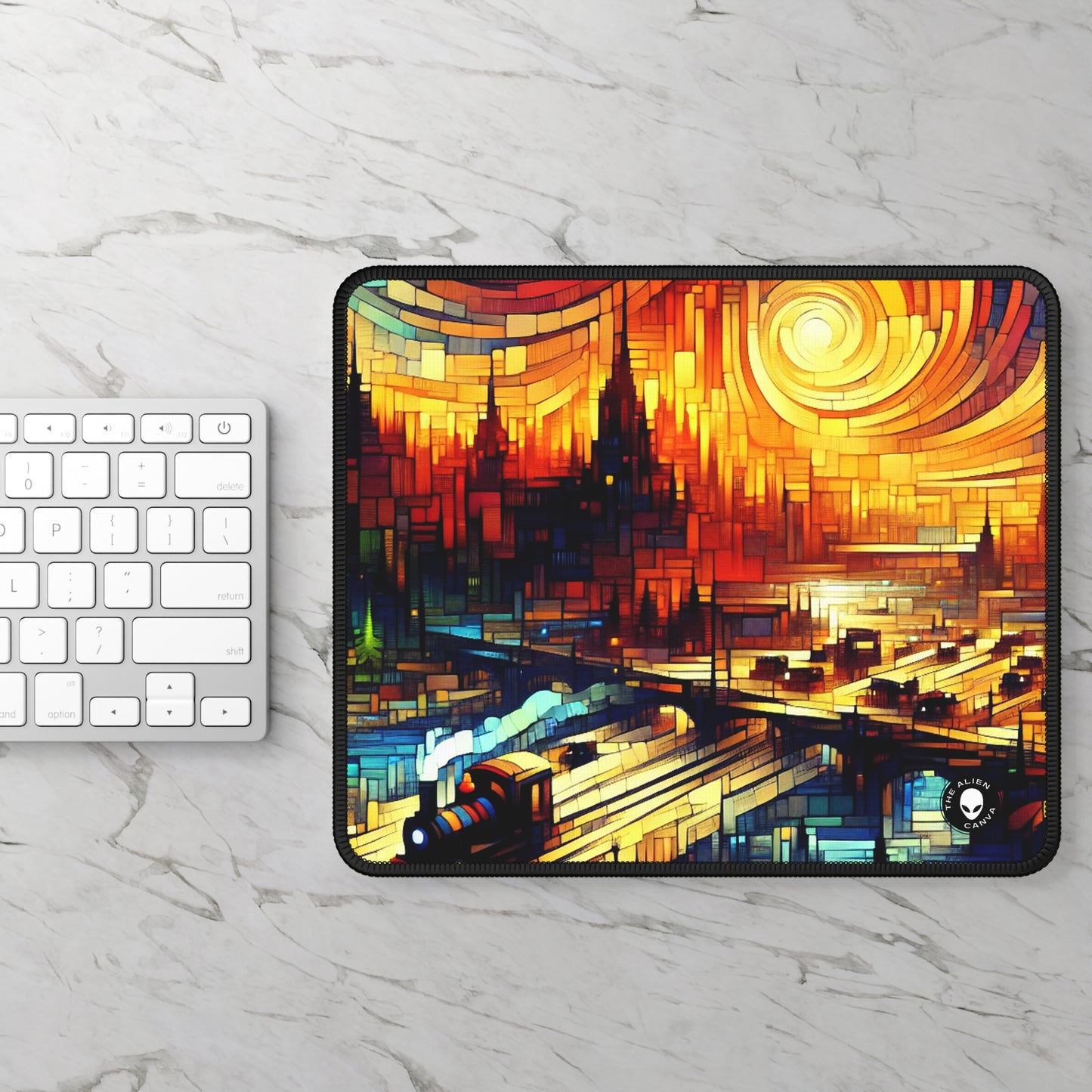 "Un mundo más allá: un paisaje de juego de fantasía épico" - The Alien Gaming Mouse Pad Arte de videojuegos