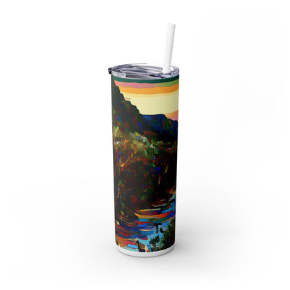 "Amazonian Kaleidoscope" - The Alien Maars® Skinny Tumbler with Straw 20oz