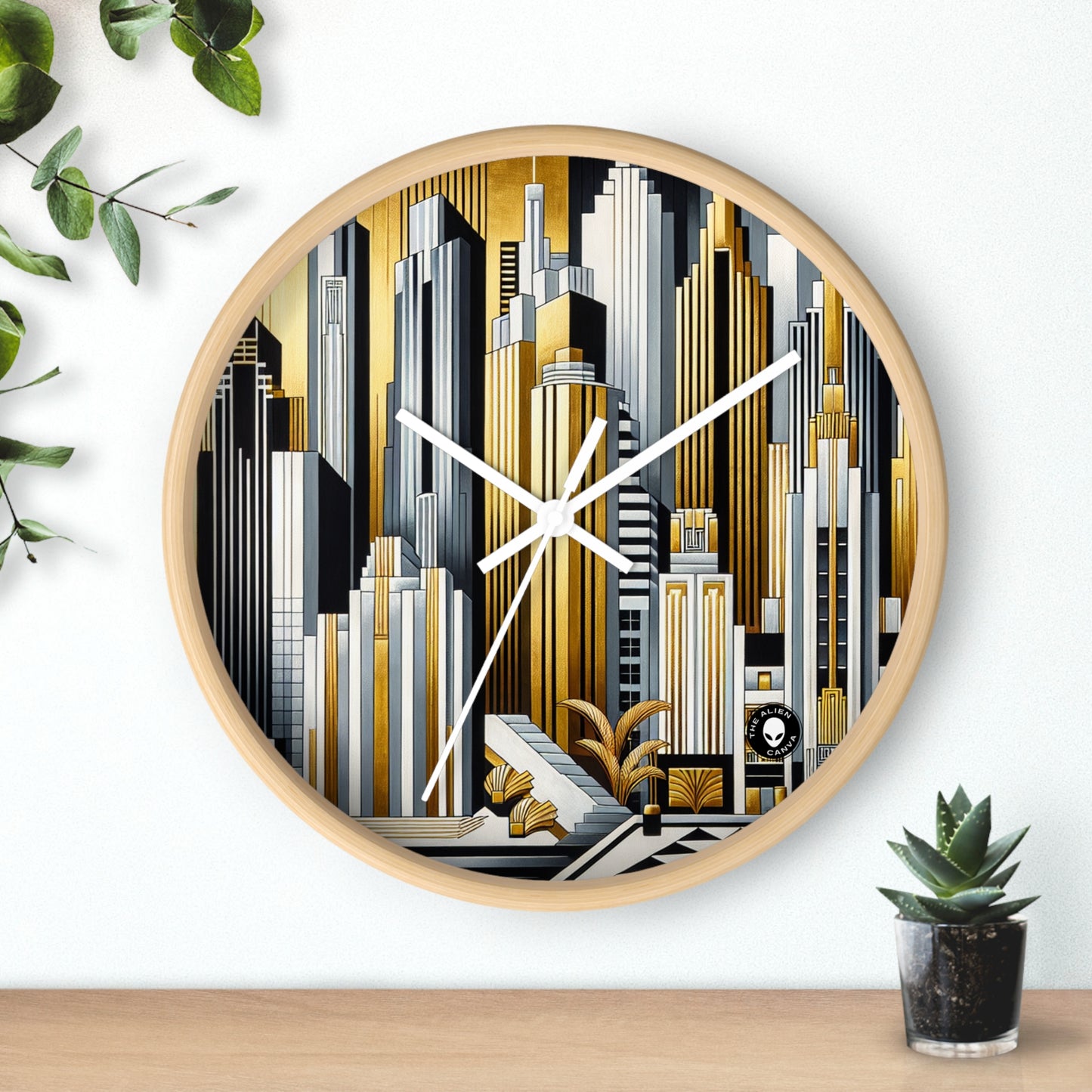 "Artistic Deco Dreamscape" - L'Horloge Murale Alien Art Déco