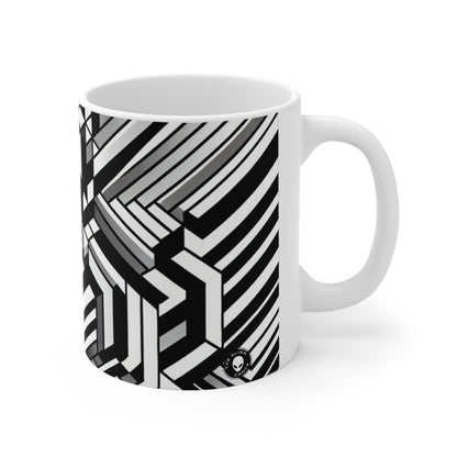 "Perception in Motion: A Mind-Bending Op Art Masterpiece" - The Alien Ceramic Mug 11oz Op Art