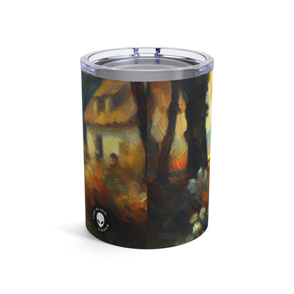 "Sunset Serenity: Impressionist Garden Painting" - The Alien Tumbler 10oz Impressionism