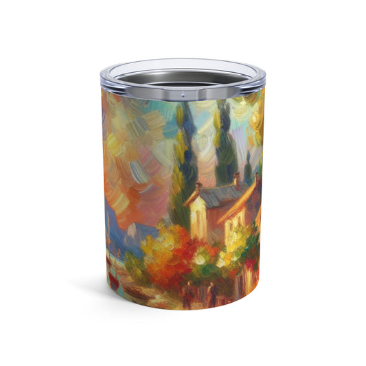 Anochecer dorado: Un sereno paseo impresionista junto al agua - The Alien Tumbler 10oz Impresionismo