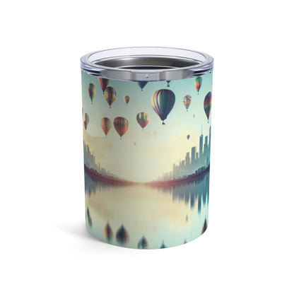 "Mirrored Metropolis: Un lac de rêves" - The Alien Tumbler 10oz