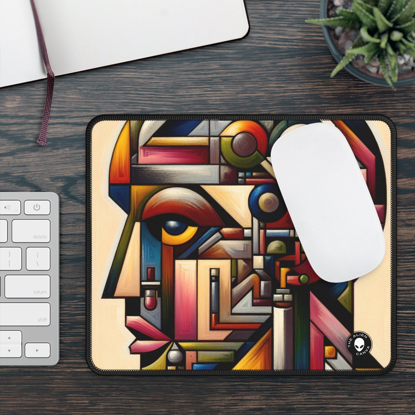 "My Cubist Reflection" - The Alien Gaming Mouse Pad Cubism