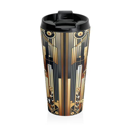 "Luxe Deco: Artistic Elegance at The Grand Hotel" - The Alien Stainless Steel Travel Mug Art Deco