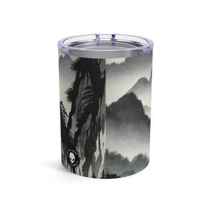 « Encre harmonieuse : capturer la tranquillité d'un jardin zen » - The Alien Tumbler 10oz Ink Wash Painting