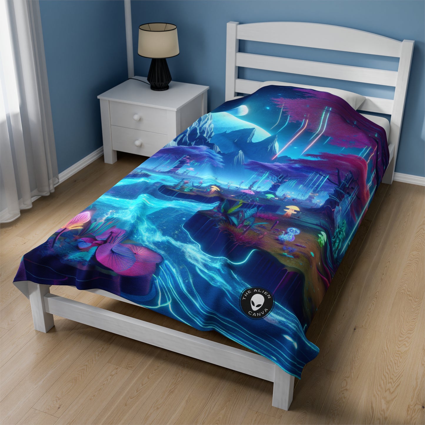 "Dreamscape Odyssey" - The Alien Velveteen Plush Blanket Virtual Reality Art