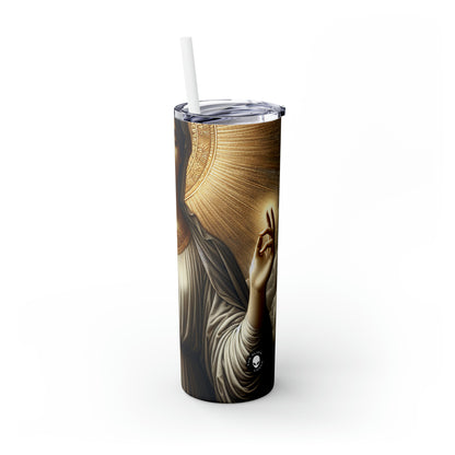 « La Madone Radieuse » - The Alien Maars® Skinny Tumbler avec Paille 20oz Art Religieux