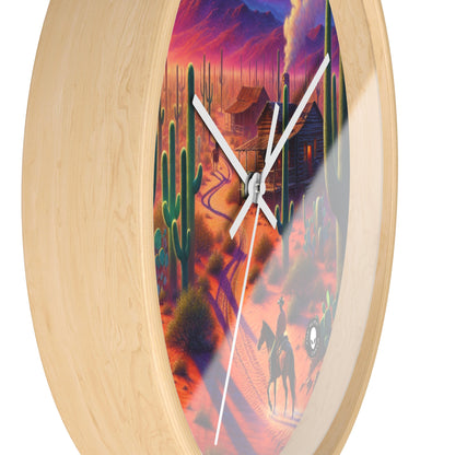 "Glowing rain: A city's reflection" - The Alien Wall Clock Realism