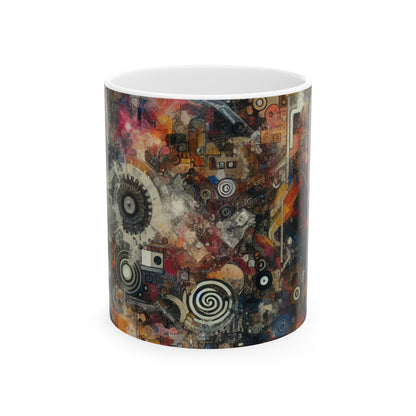 "Chaos Collage: A Neo-Dada Exploration" - The Alien Ceramic Mug 11oz Neo-Dada