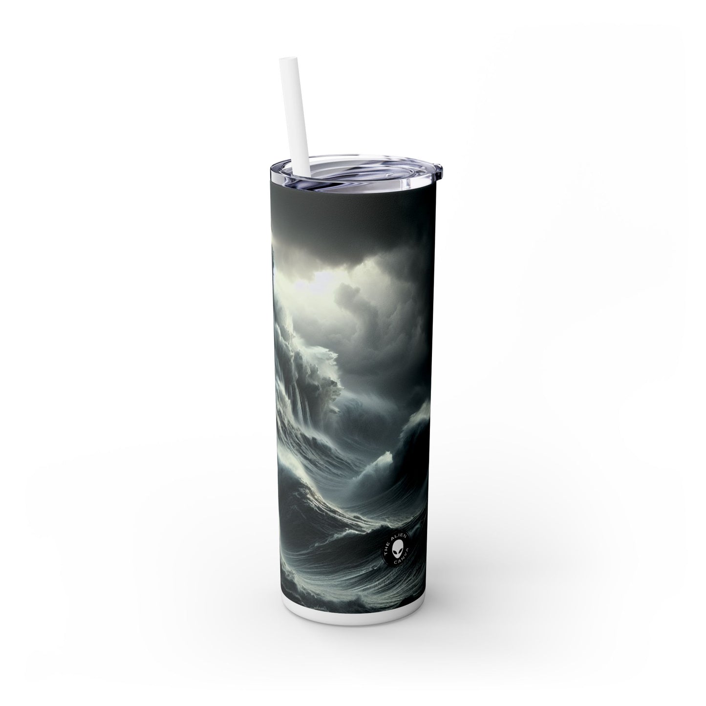 "Beacon of Resilience" - The Alien Maars® Skinny Tumbler with Straw 20oz