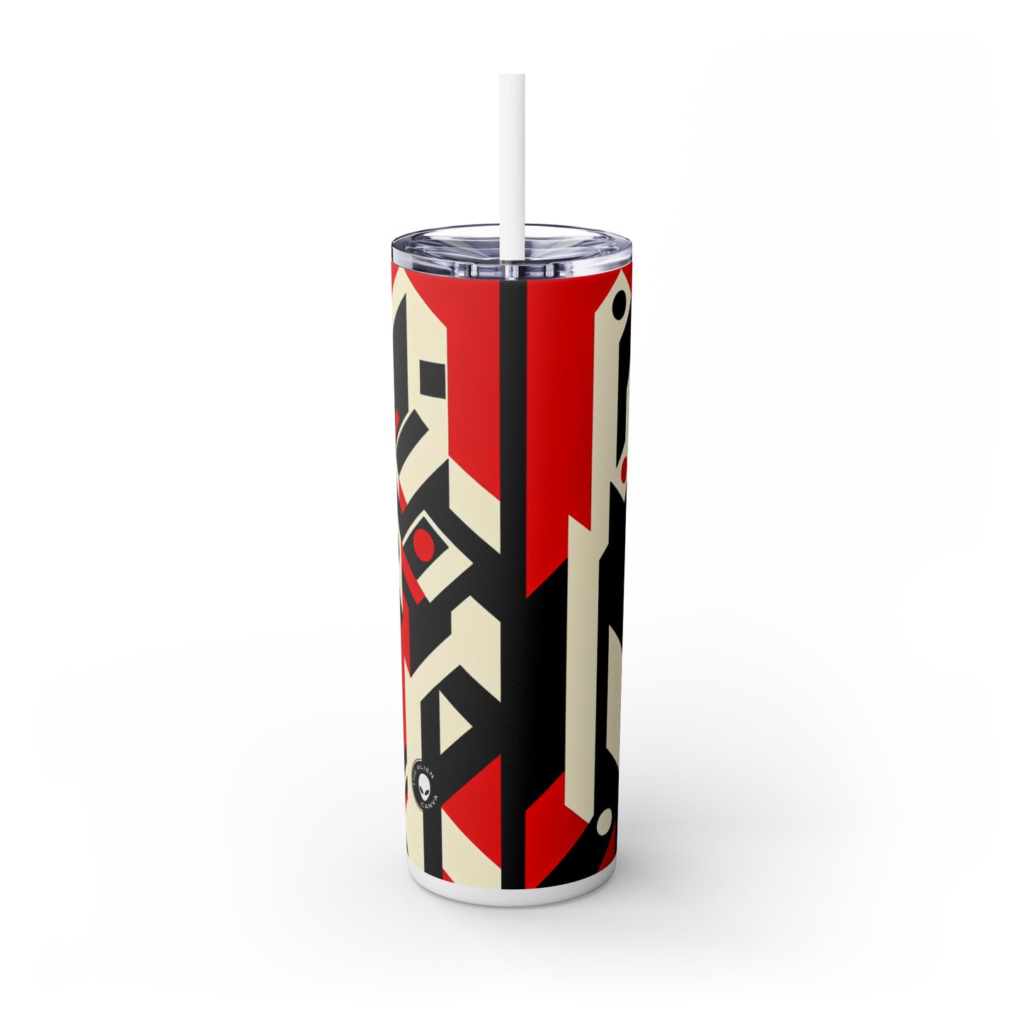 "Futuristic Metropolis: A Constructivist Expression of Urban Technology" - The Alien Maars® Skinny Tumbler with Straw 20oz Constructivism