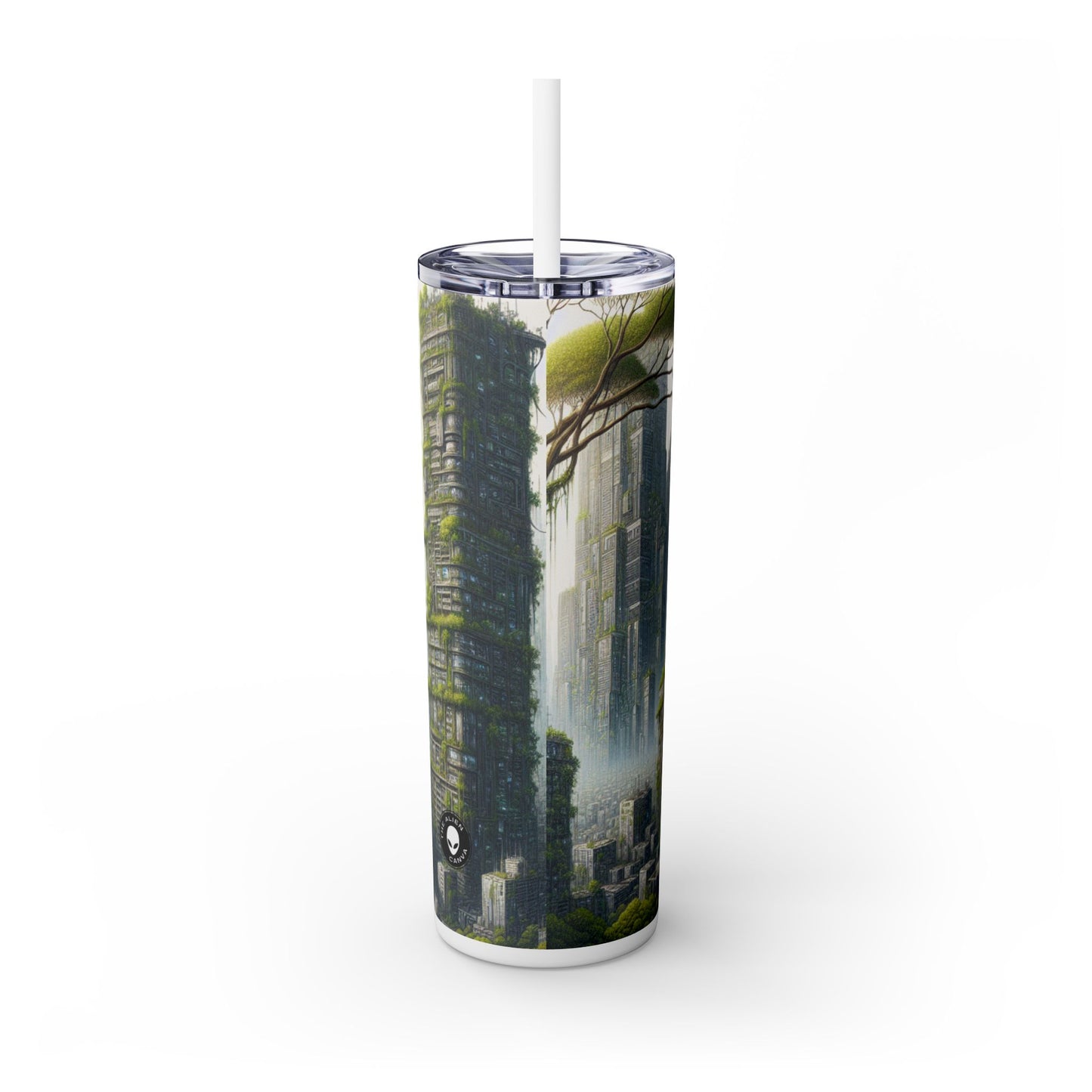 "El resurgimiento de la naturaleza: la jungla urbana" - Vaso delgado con pajita Maars® de 20 oz de Alien