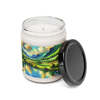 "Serenity at Sunset: An Impressionistic Meadow" - The Alien Scented Soy Candle 9oz Impressionism