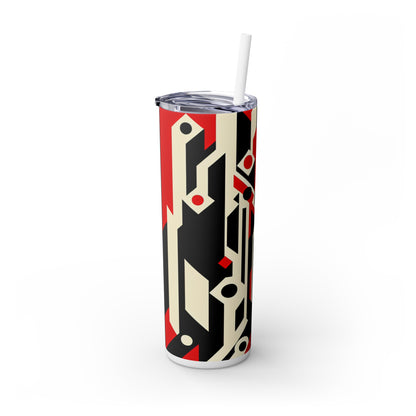 "Futuristic Metropolis: A Constructivist Expression of Urban Technology" - The Alien Maars® Skinny Tumbler with Straw 20oz Constructivism